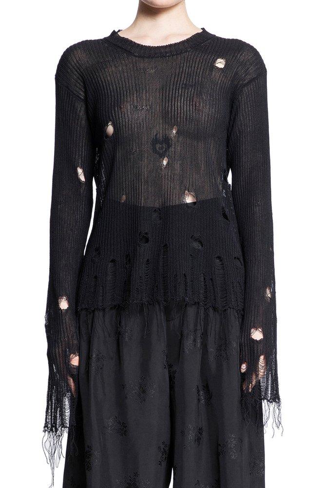 Uma Wang Semi-Sheer Distressed Jumper