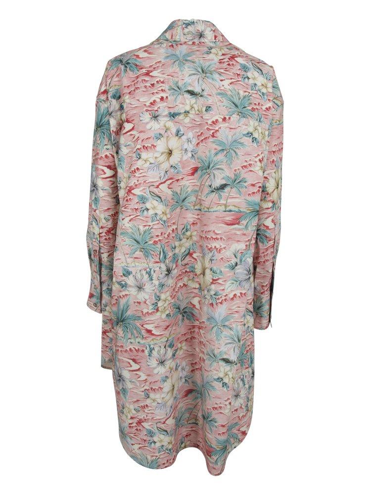 Moncler X Palm Angels Tropical Printed Shirt Dress