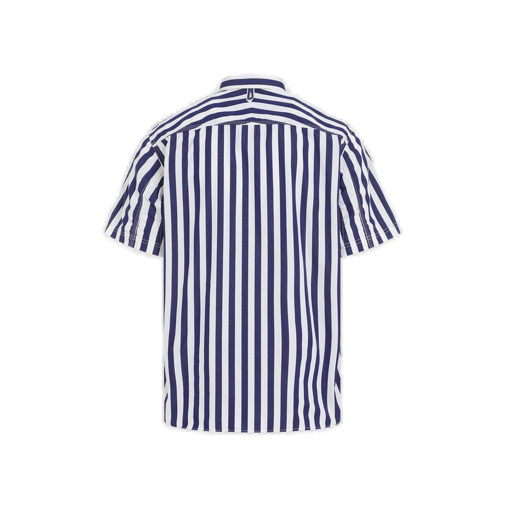 Junya Watanabe MAN Short Sleeved Striped Poplin Shirt