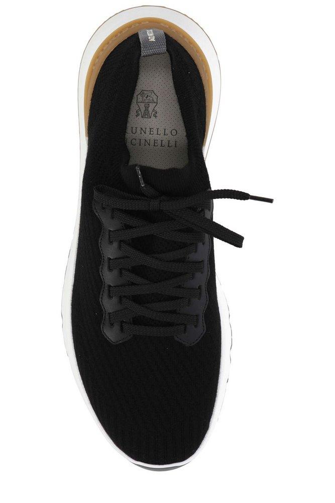 Brunello Cucinelli Knitted Lace-Up Sneakers