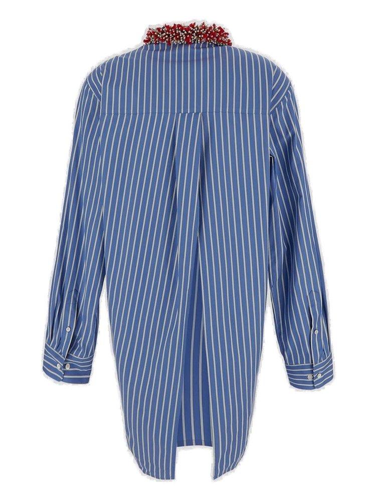 Dries Van Noten Calbero Striped Long-Sleeved Shirt