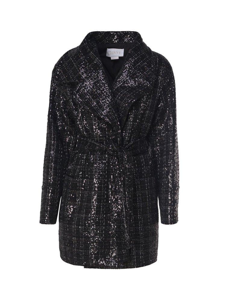 Genny Sequin Tweed Peacoat