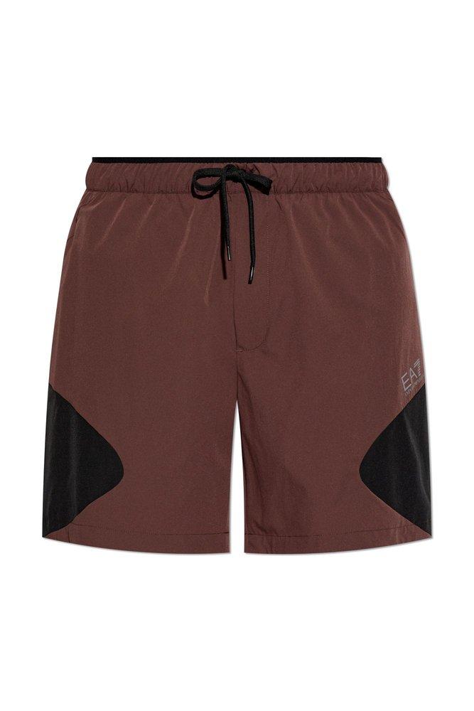 Ea7 Emporio Armani Logo-Printed Drawstring Track Shorts