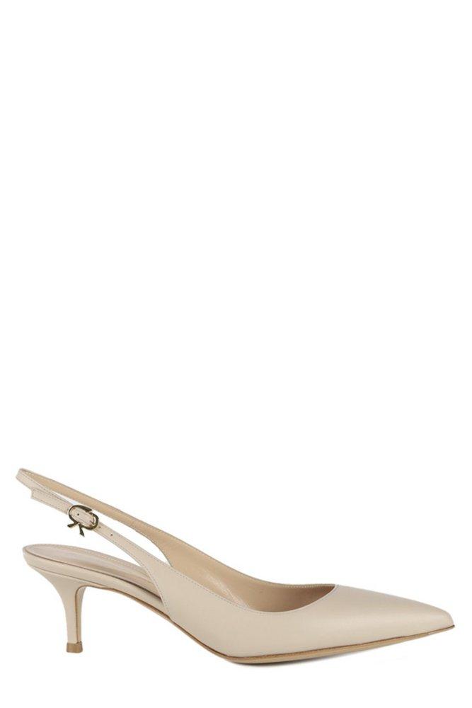 Gianvito Rossi Ribbon Slingback Pointed-Toe Pumps