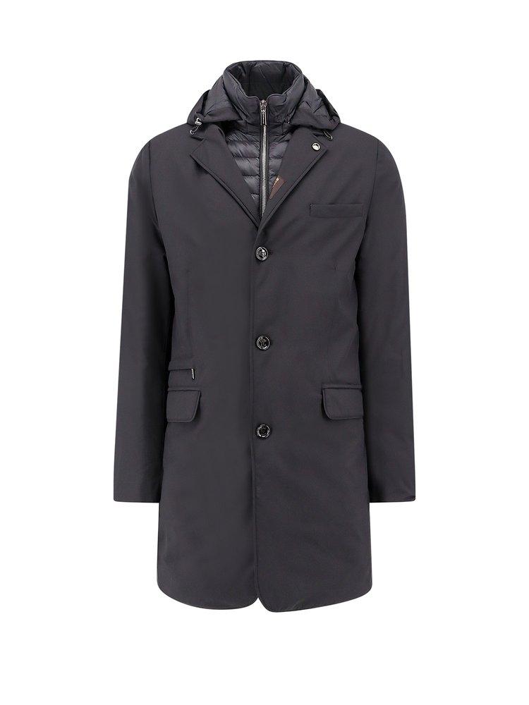 Moorer Straight Hem Hooded Coat