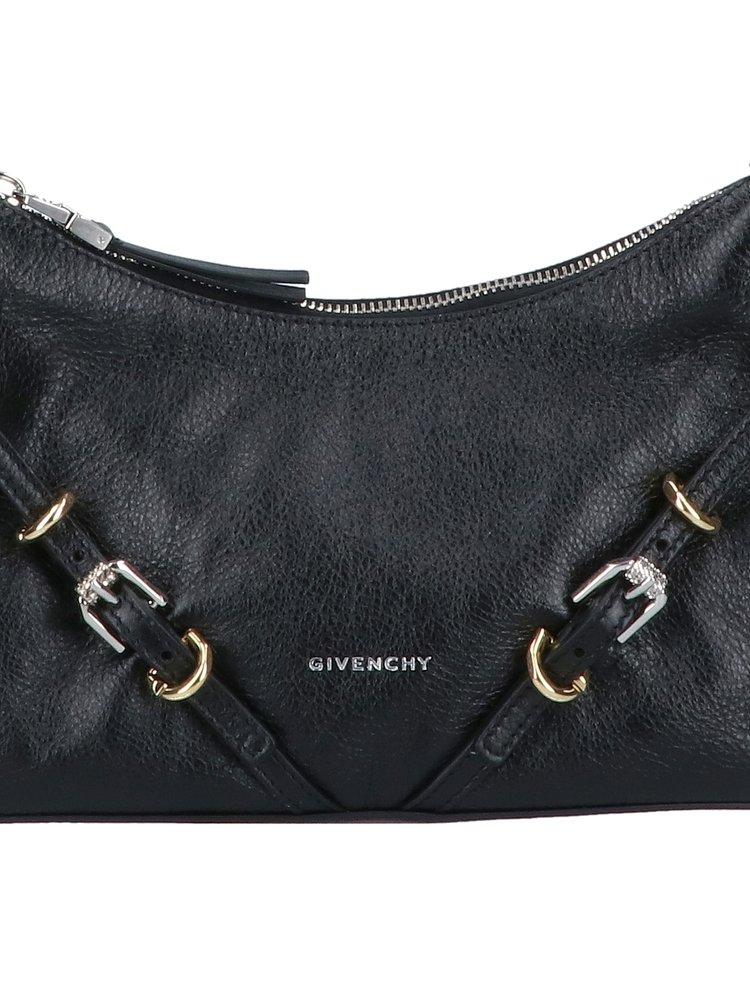 GIVENCHY Mini Leather Handbag with Decorative Buckles and Adjustable Handle