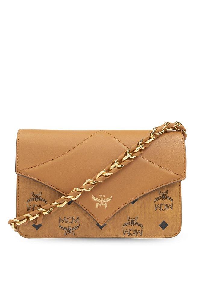 MCM Diamond Visetos Foldover Top Mini Shoulder Bag