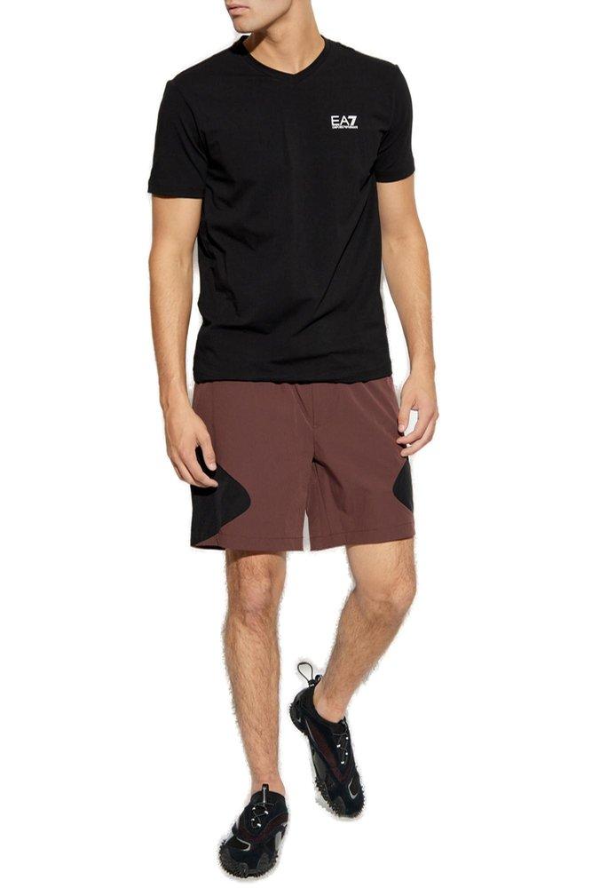 Ea7 Emporio Armani Logo-Printed Drawstring Track Shorts