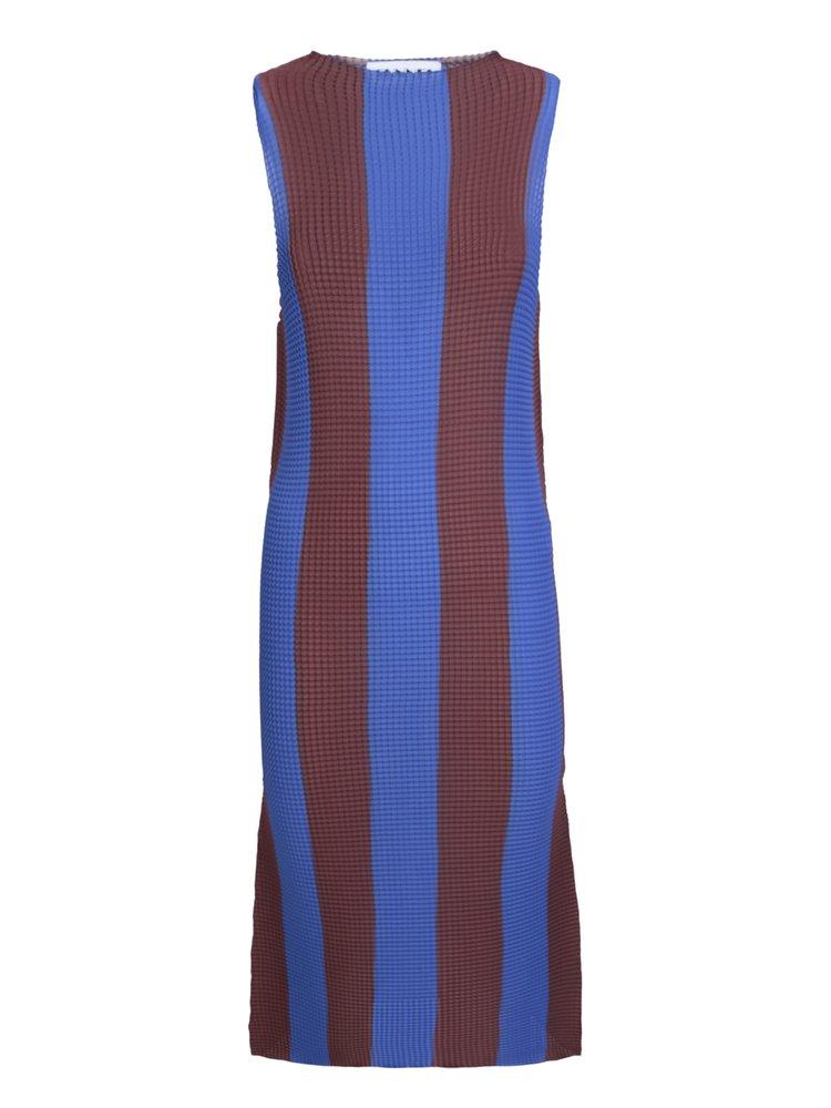 Sunnei Striped Sleeveless Midi Dress