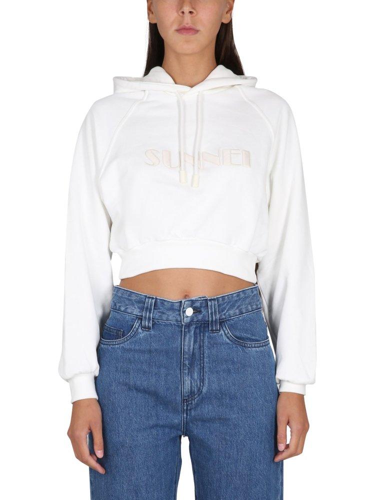 Sunnei Long-Sleeved Cropped Hoodie