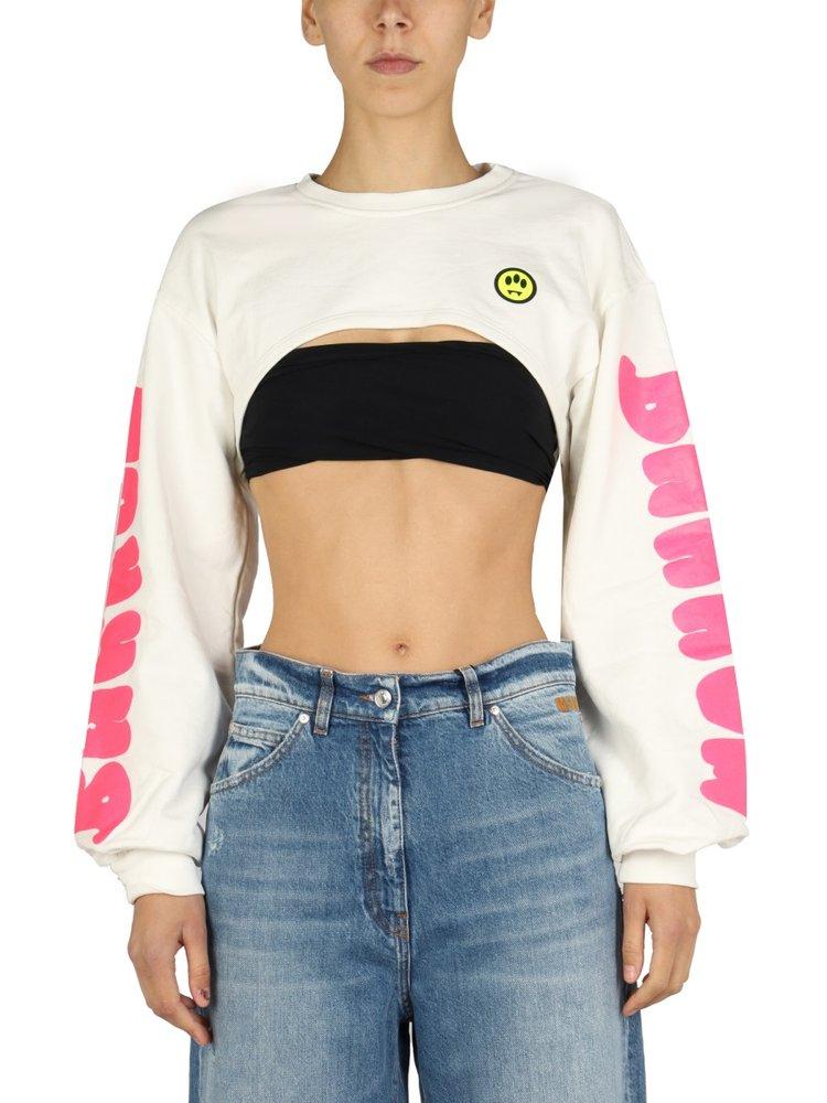 Barrow Printed Cropped Sweatshirt