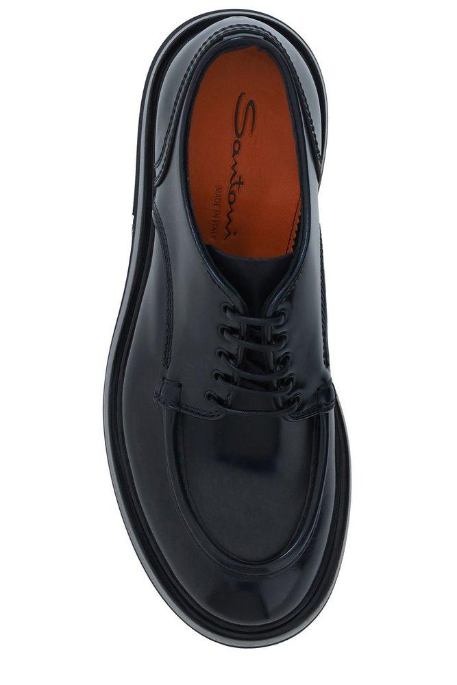 Santoni Round-Toe Lace-Uo Derby Shoes