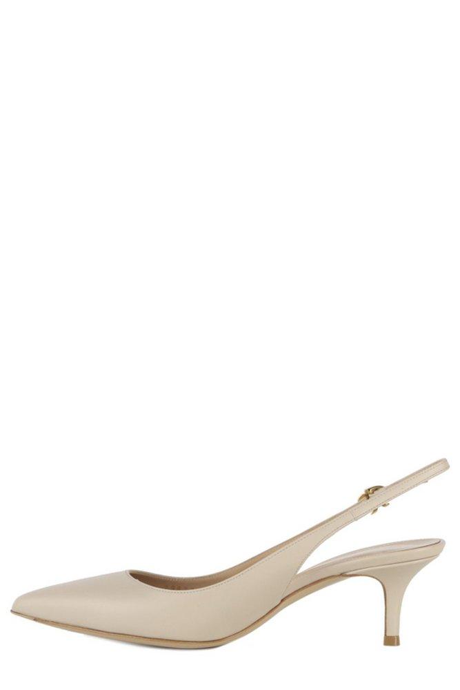 Gianvito Rossi Ribbon Slingback Pointed-Toe Pumps