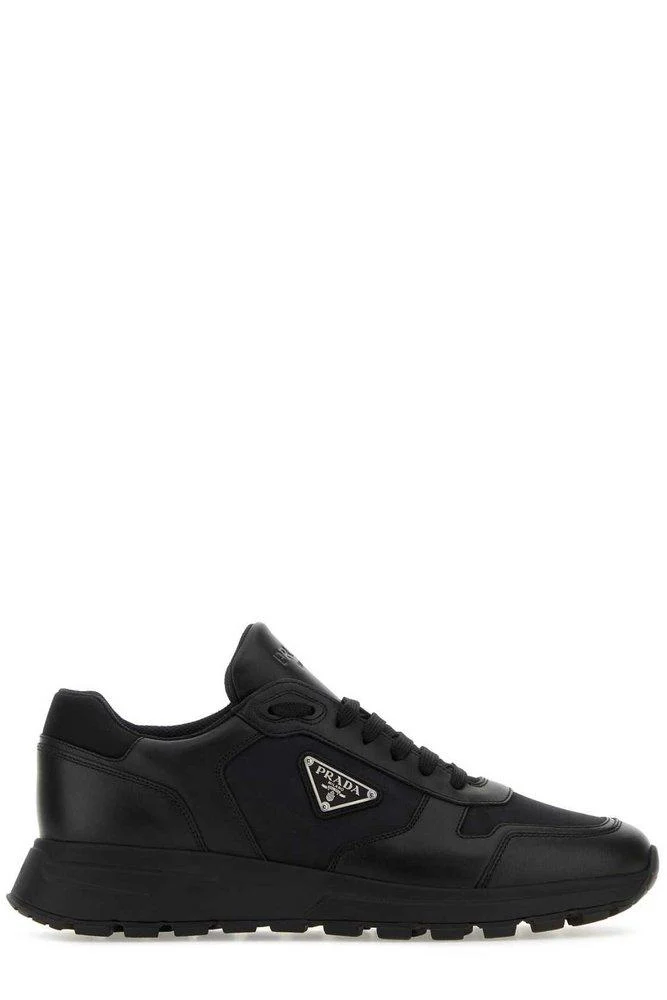 Prada Logo-Plaque Lace-Up Sneakers