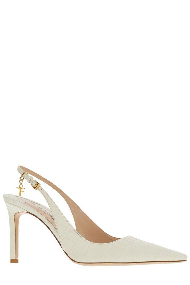 Tom Ford Angelina Embossed Slingback Pumps