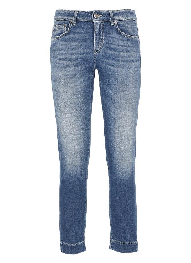 Dondup Straight-Leg Cropped Distressed Jeans