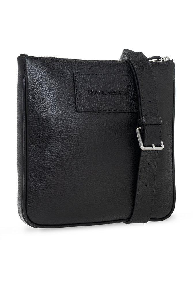 Emporio Armani Logo Lettering Zipped Messenger Bag