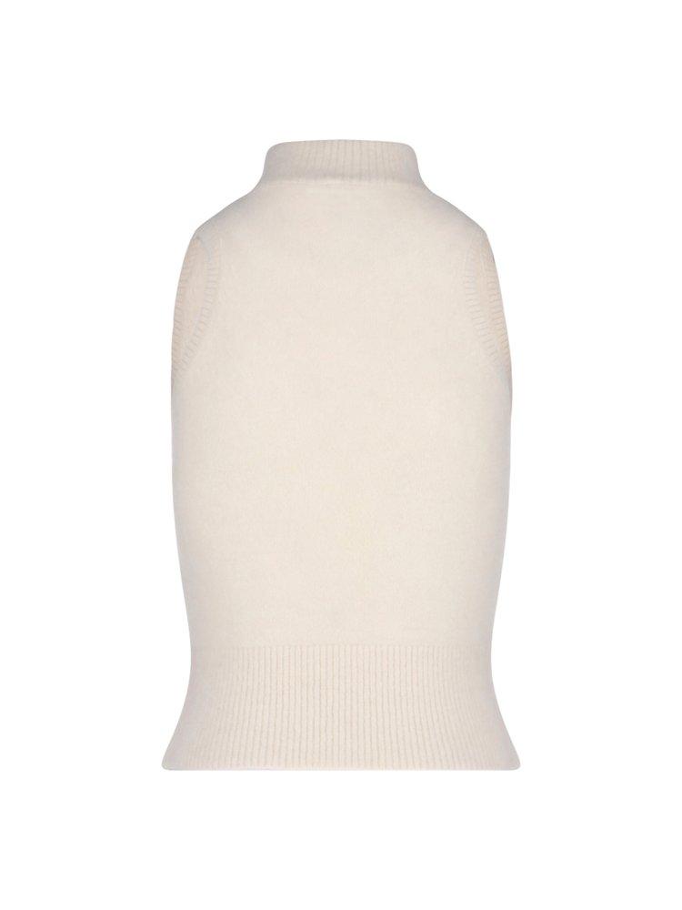 Patou Mock-Neck Sleeveless Knitted Top