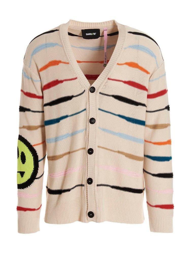 Barrow Striped V-Neck Buttoned Cardigan