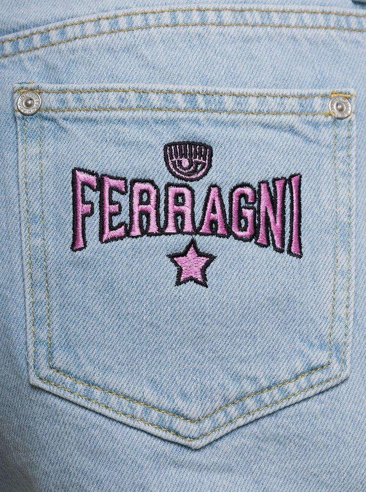 Chiara Ferragni Logo Embroidered Denim Shorts