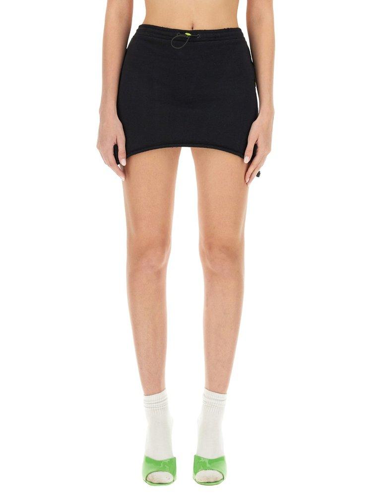 Barrow High Waist Curved Hem Mini Skirt