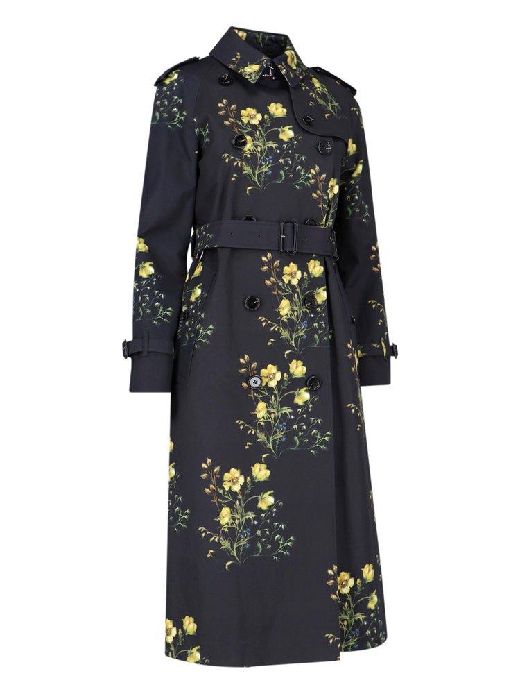 Burberry Waterloo Floral-Printed Belted Trench Coat