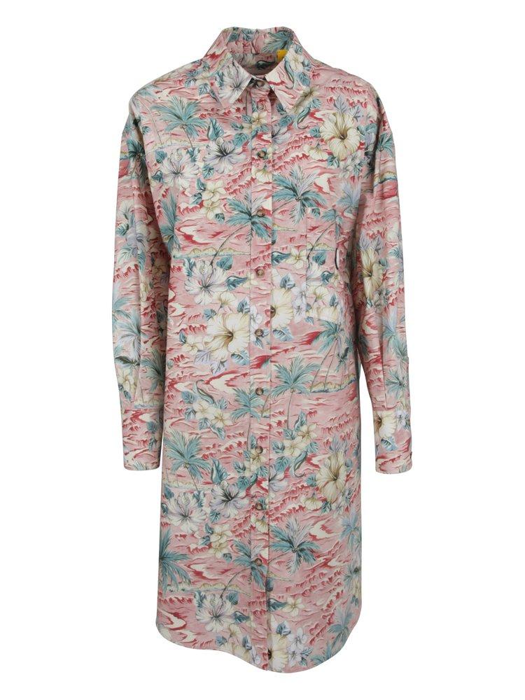 Moncler X Palm Angels Tropical Printed Shirt Dress