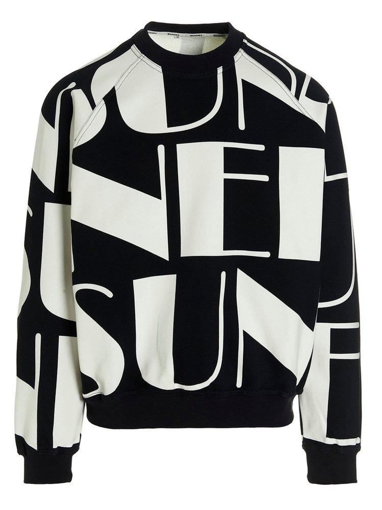 Sunnei All-Over Logo Printed Crewneck Sweatshirt