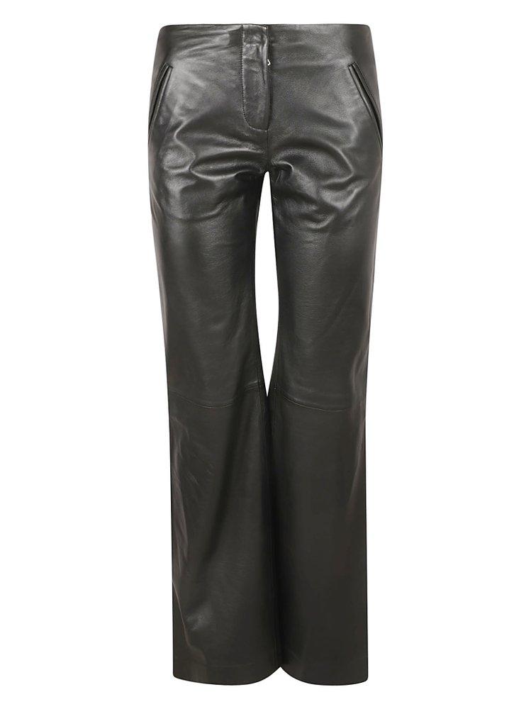 Alberta Ferretti Slim Fit Leather Trousers