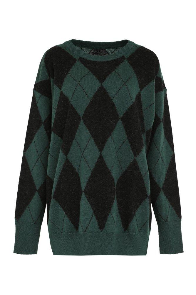 Aspesi Crewneck Argyle Knitted Jumper