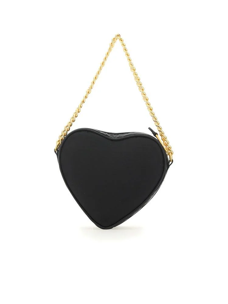 Moschino Logo Plaque Heart Shape Tote Bag