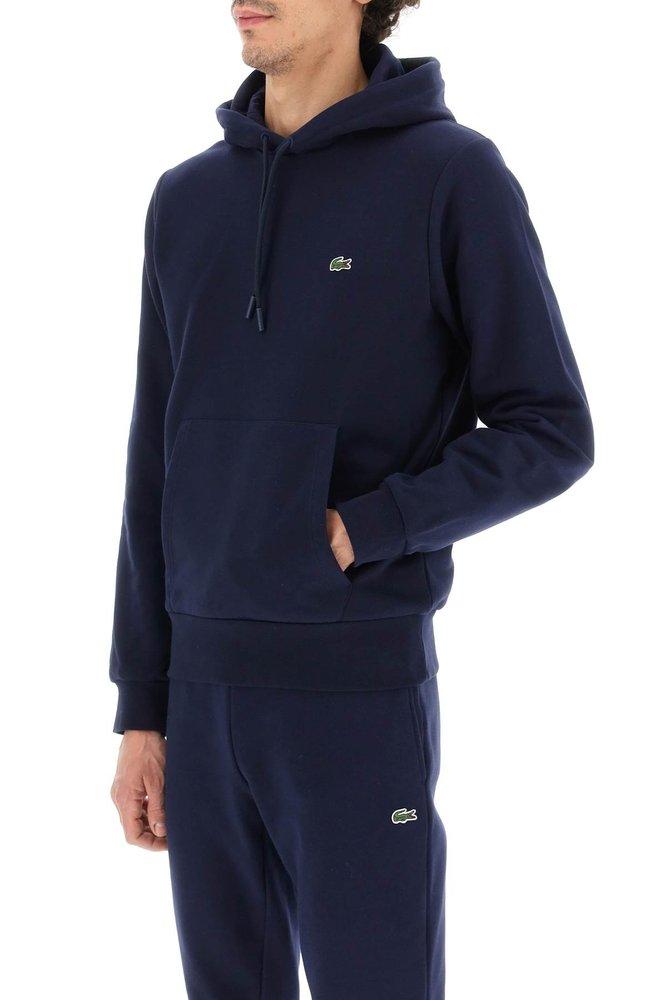 Lacoste Logo Embroidered Drawstring Hoodie