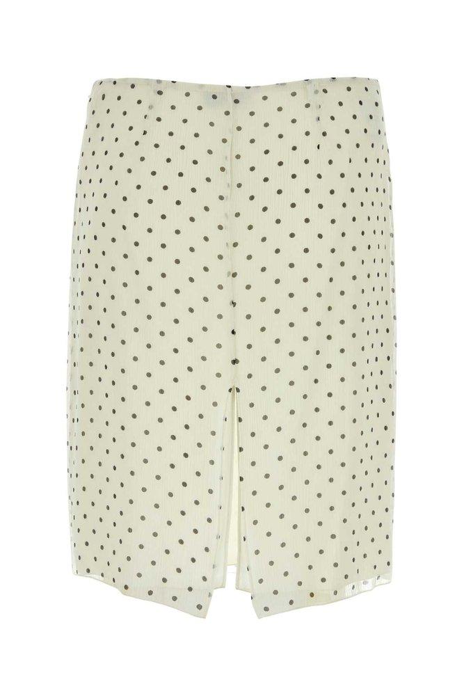 Miu Miu Mid-Rise Polka-Dot Midi Skirt