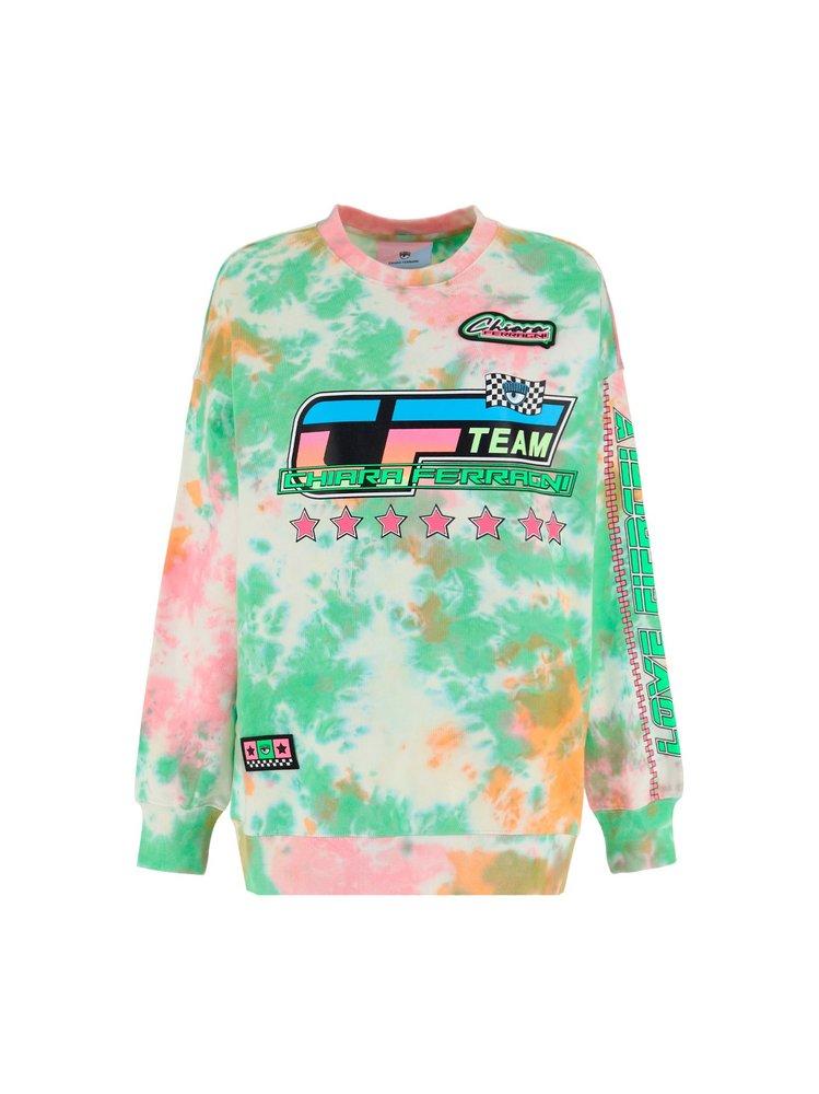 Chiara Ferragni Team Tie-Dyed Crewneck Sweatshirt