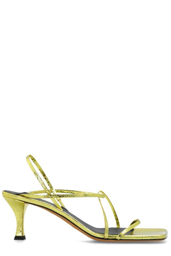 Proenza Schouler Square-Toe Strappy Heeled Sandals