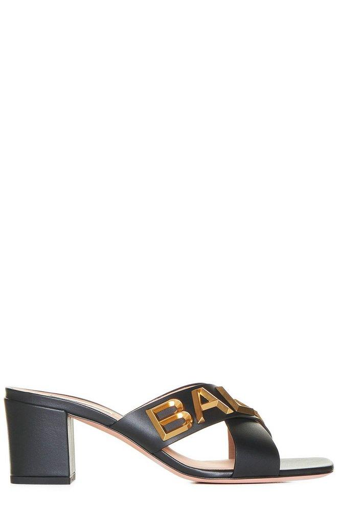 Bally Logo Lettering Block Heel Sandals