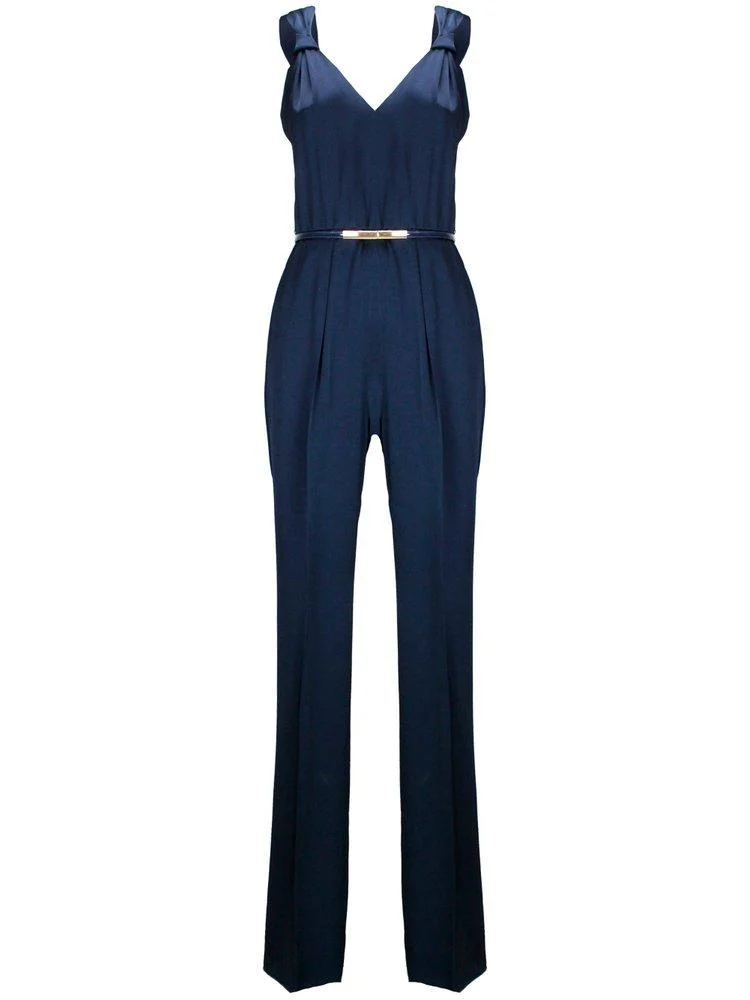 Max Mara V-Neck Belted Waist Jumpsuit