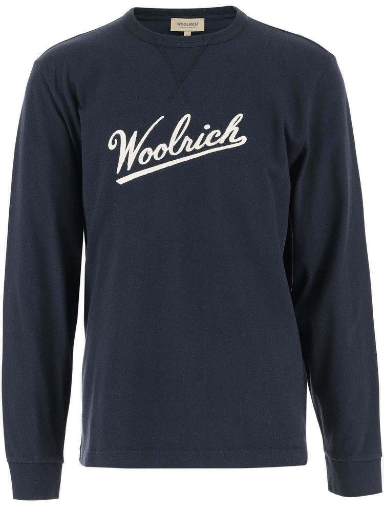 Woolrich Logo Embroidered Long-Sleeved T-Shirt