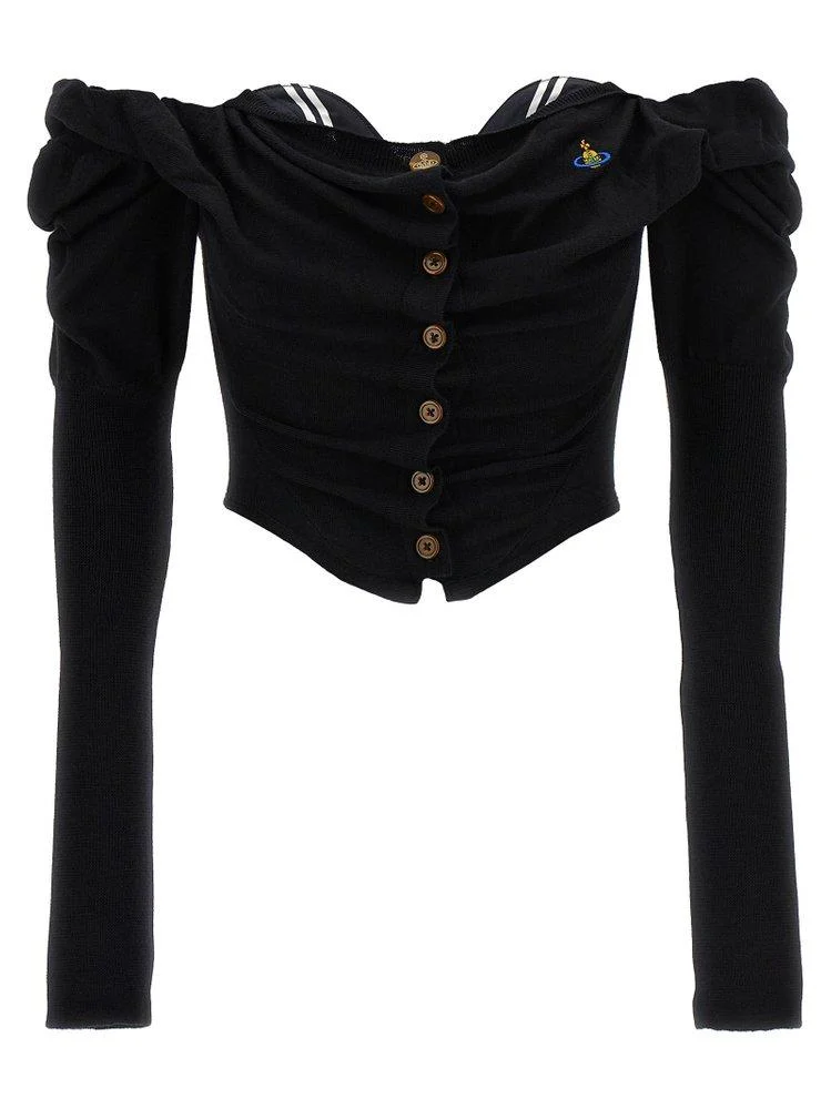 Vivienne Westwood Bea Orb Embroidered Cropped Cardigan