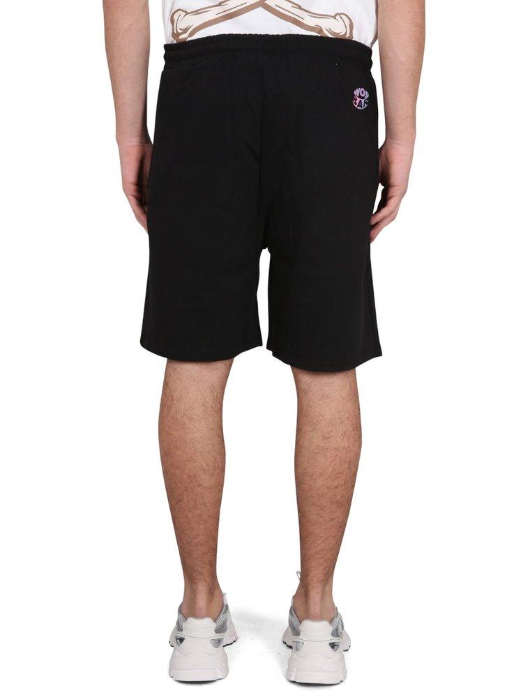 Barrow Logo Printed Straight Hem Shorts