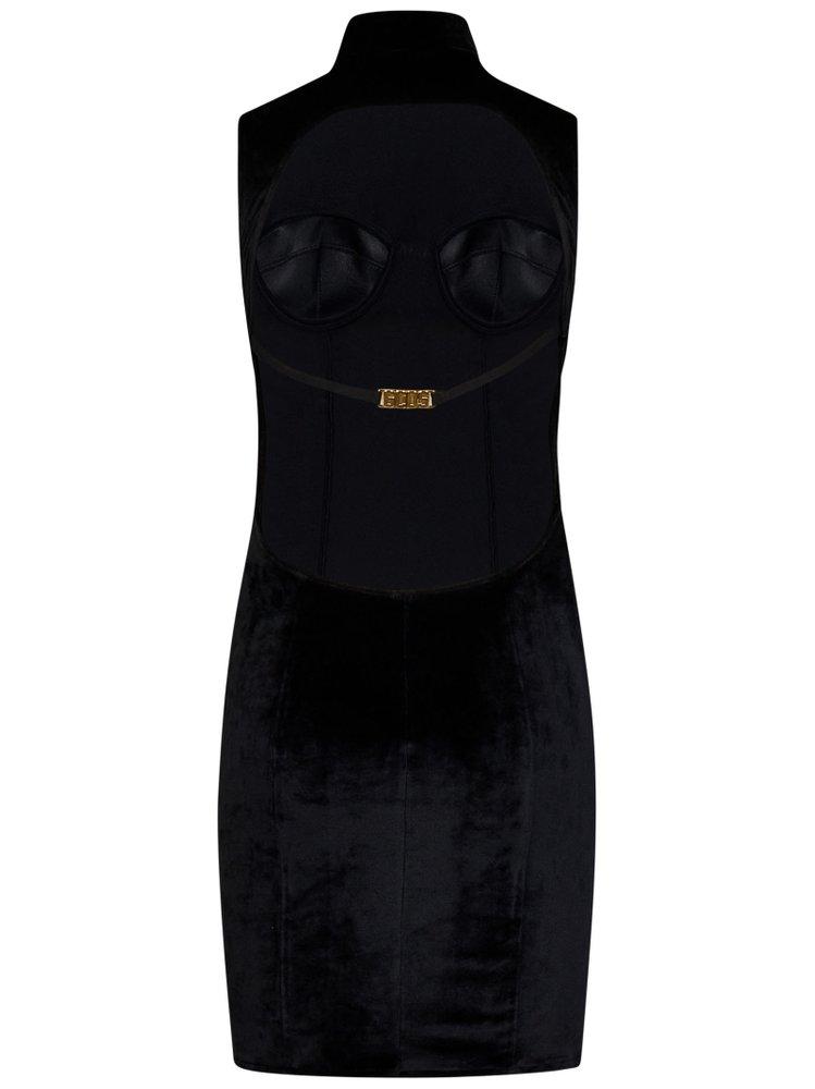 GCDS Cut-Out High Neck Sleeveless Dress