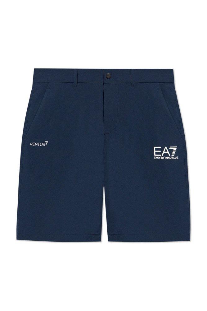 Ea7 Emporio Armani Logo-Printed Stretched Shorts