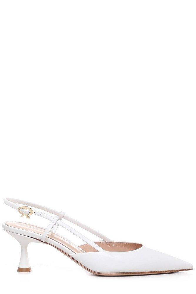 Gianvito Rossi Pointed-Toe Slingback Buckle-Fastened Pumps