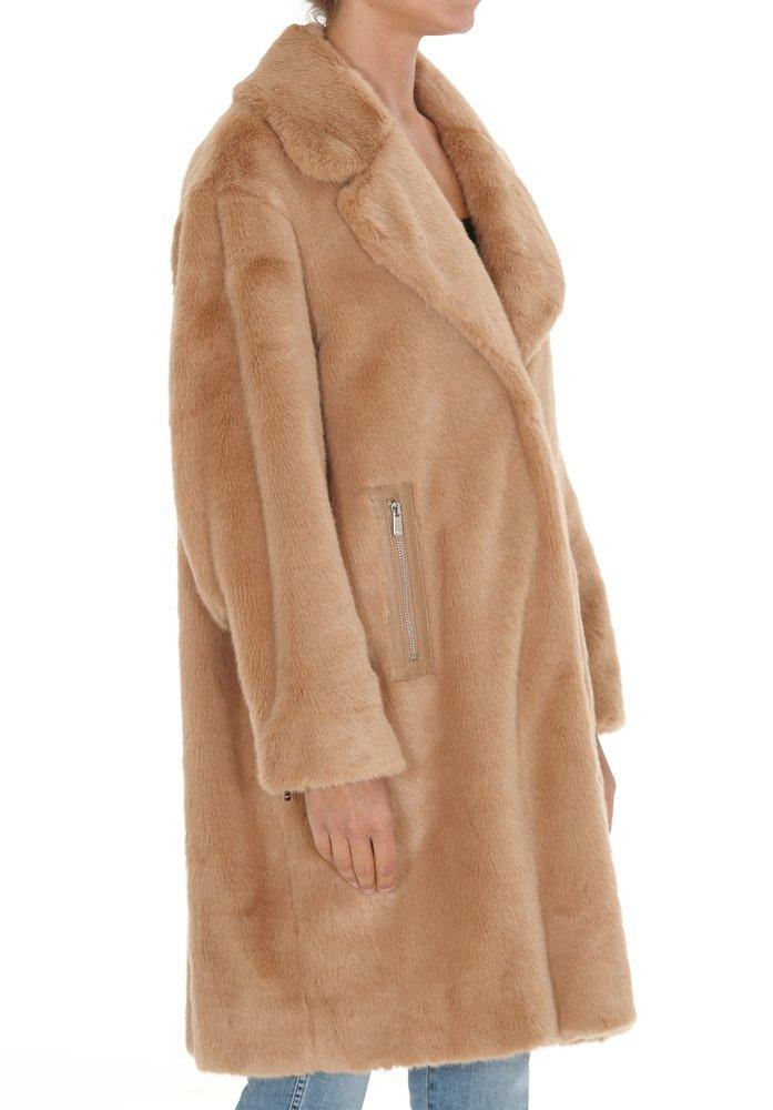 Pink Faux-Fur Oversize Coat