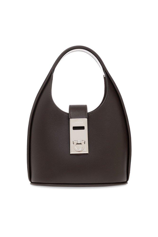 Ferragamo Gancini-Buckle Logo-Engraved Mini Hobo Bag