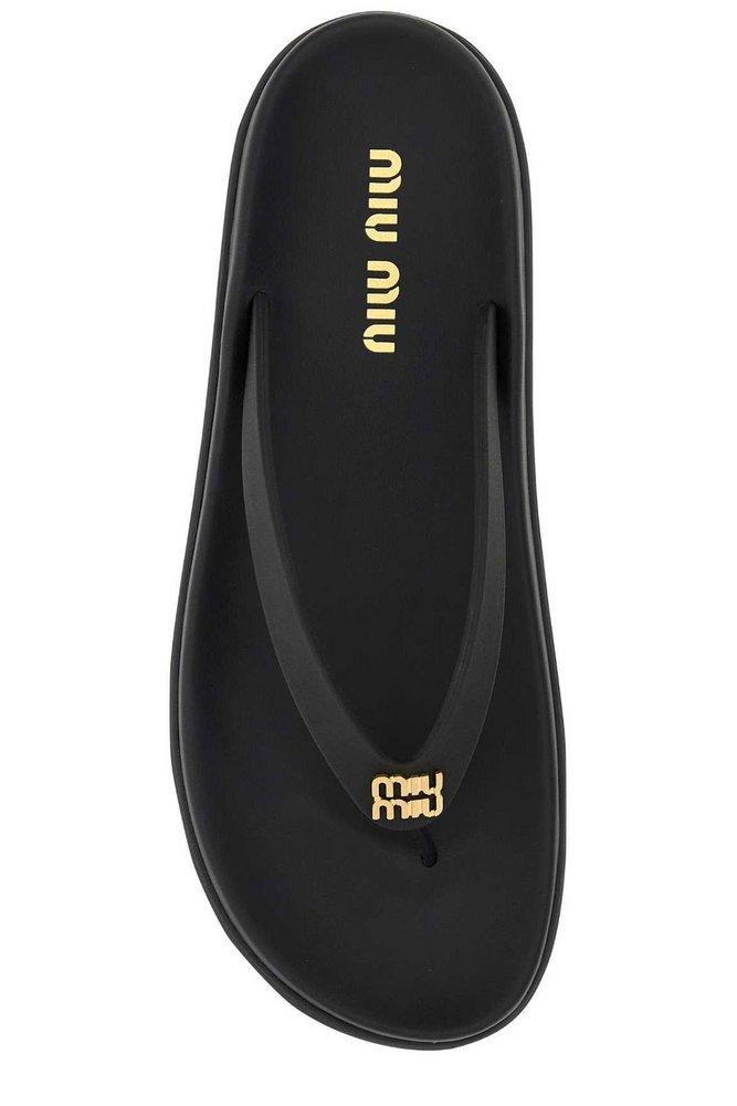 Miu Miu Logo-Plaque Slip-On Flip Flops