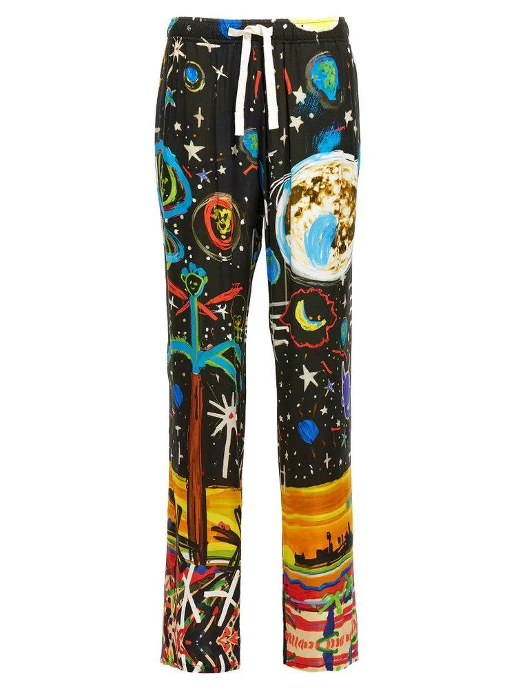 Palm Angels Starry Night Printed Drawstring Pants