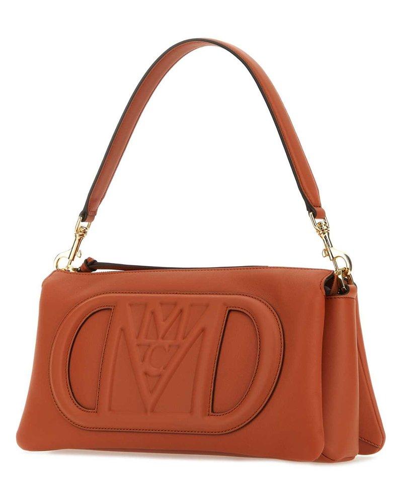 MCM Travia Logo Embossed Small Shoulder Bag