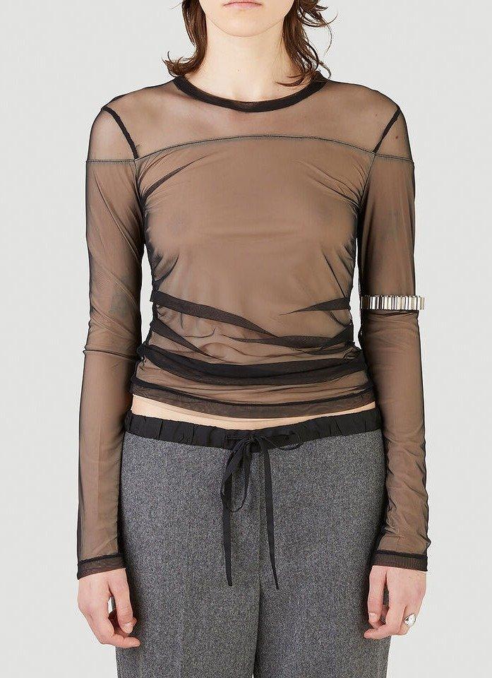 Helmut Lang Tulle Layered Top