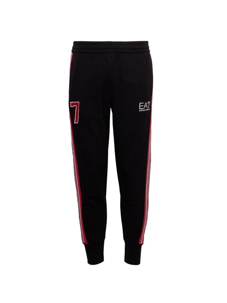 Ea7 Emporio Armani Logo-Printed Tapered Leg Trousers